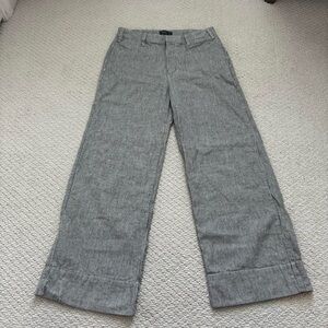 Abercrombie & Fitch Gray Striped high rise wide leg trousers